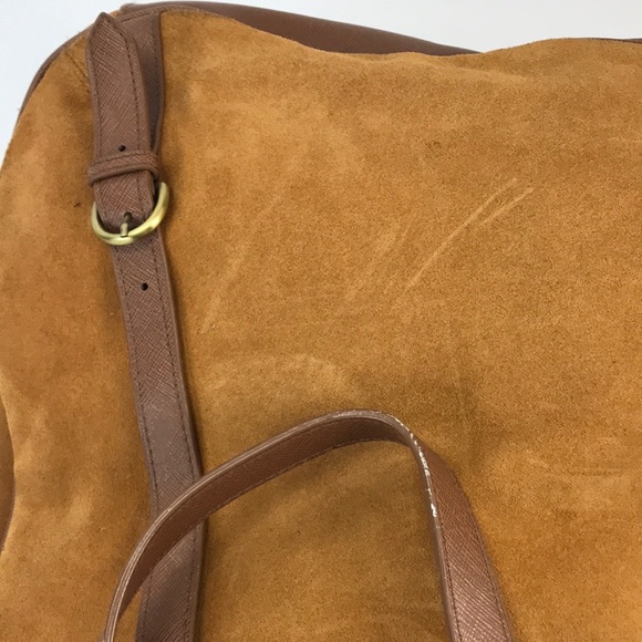 Isaac Mizrahi Brown Leather Suede Handbag - Picture 7 of 8
